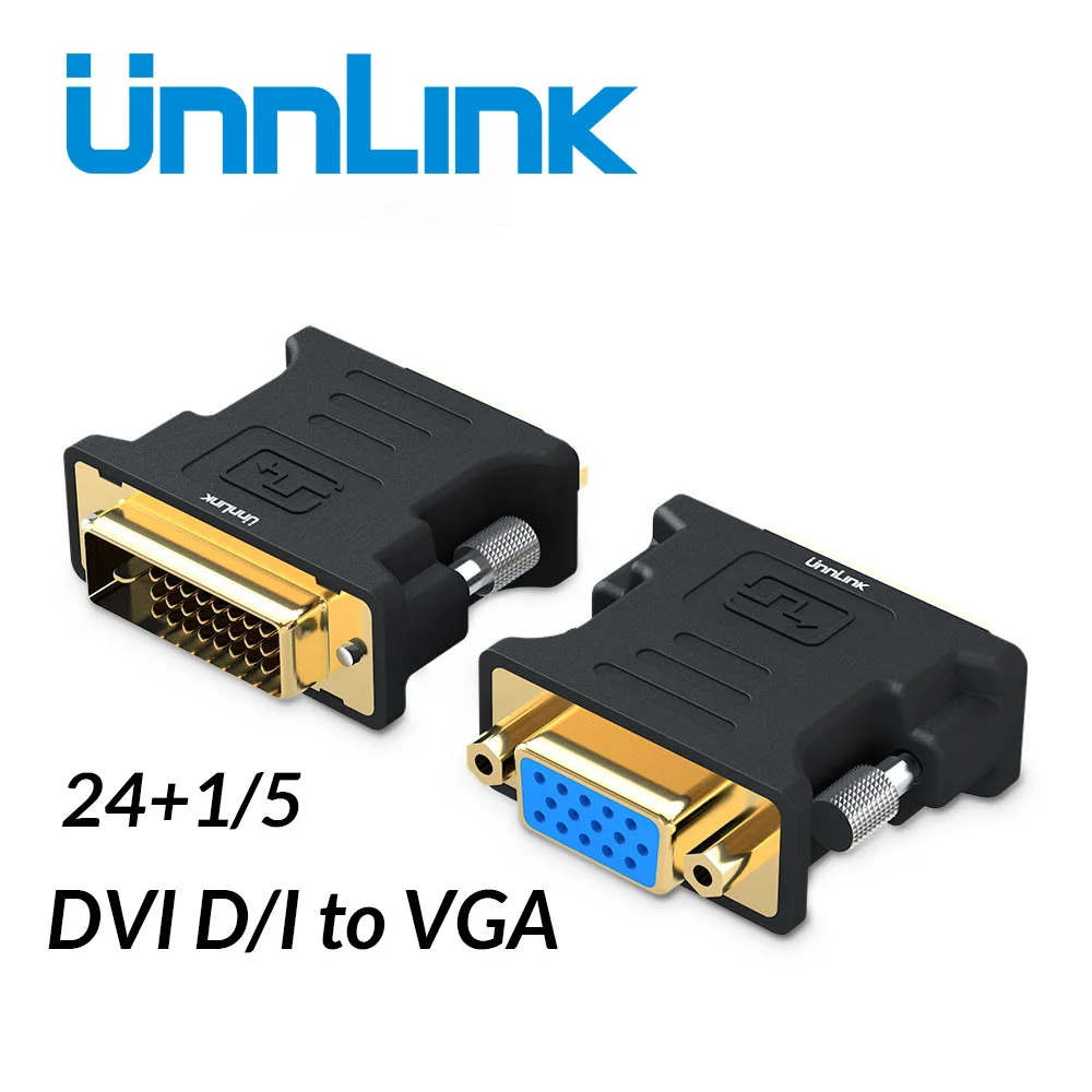 Unnlink активный преобразователь DVI в VGA Цифровой адаптер D(24 + 1) I(24 5) к D Sub FHD1080P @ 60 Гц