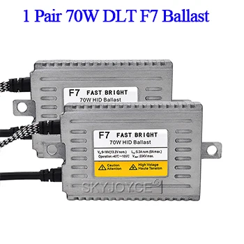 1 Pair 70W Ballast 12В 70Вт DLT F7 Быстрый Яркий HID балласт HID комплект фар автомобиля лампы 3000K 4300K 6000K ксенона H7 H1 H11 9005 9006 D2H 70W HID Xenon Kit(набор для ксенона - Испускаемый цвет: 1 Pair 70W Ballast