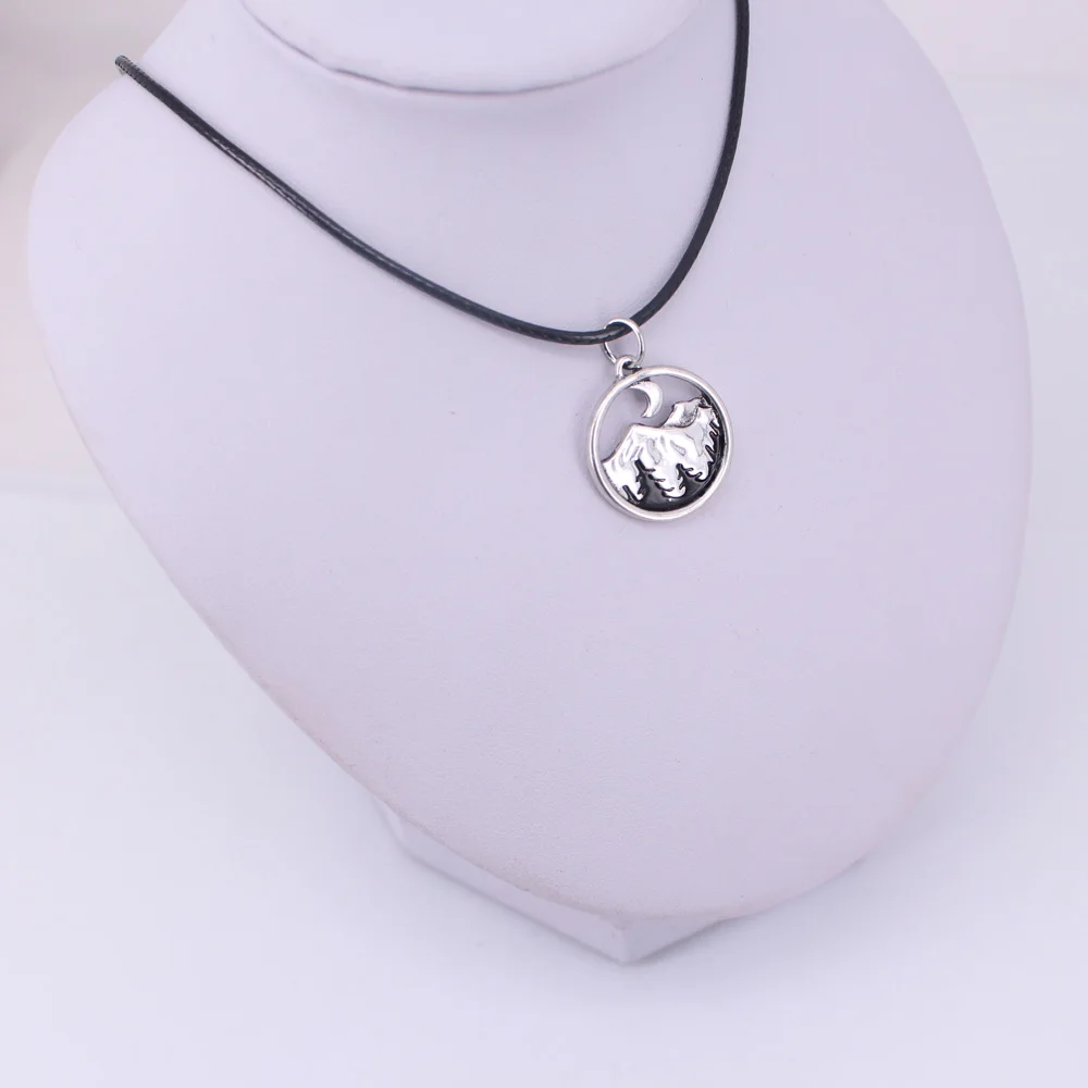 

hzew tree night moon mountains landscape pendant necklace gift
