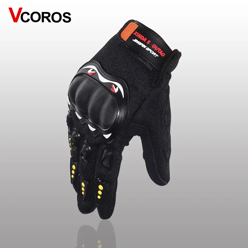 Черные мотоциклетные перчатки с полным пальцем защитные для мотокросса дышащие