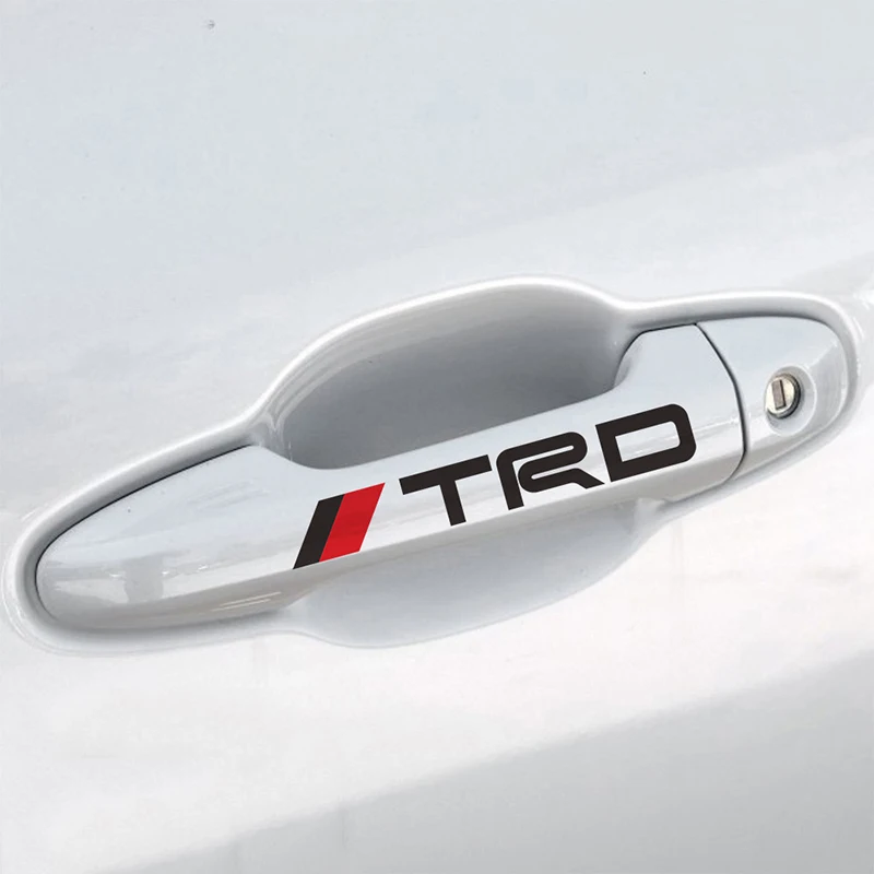 4pcs Car-styling TRD Logo Door Handle Reflective Car Stickers Personality Character Decoration styling door handle | Автомобили и