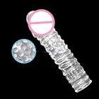 Презервативы для эрекции с длинным рукавом, многоразовые презервативы для увеличения эрекции, вибратор с рукавом G point, секс-игрушки для мужчин