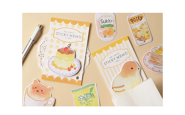 Mr paper, 30 шт./лот, 8 видов конструкций, Kawaii, животные, торт, кофе, блокноты для заметок, Липкие заметки, блокнот, дневник, креативный, самоклеющийся блокнот, блокноты для заметок