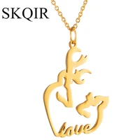 skqir skqir deer horn antler necklace unique animal pendant minimalist jewelry for women cute love heart tiny necklace fashion