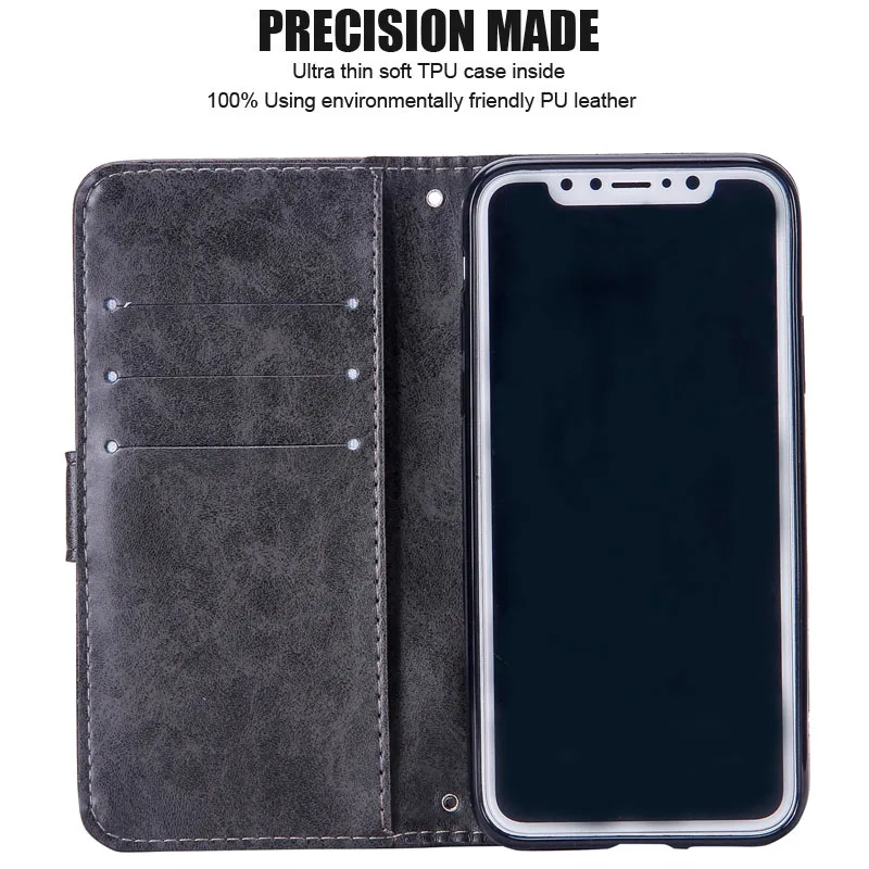 Luxury Retro Skull Leather Flip Wallet Soft TPU Cover For Moto Motorola G5 G5S G4 E4 C Z2 X4 Plus Play Nokia N3 N5 N6 Case | Мобильные