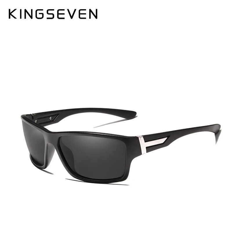KINGSEVENsummer поляризованные солнцезащитные очки мужские роскошные брендовые дизайнерские зеркальные линзы с покрытием для упражнений солнцезащитные очки с коробкой - Цвет линз: white Gray