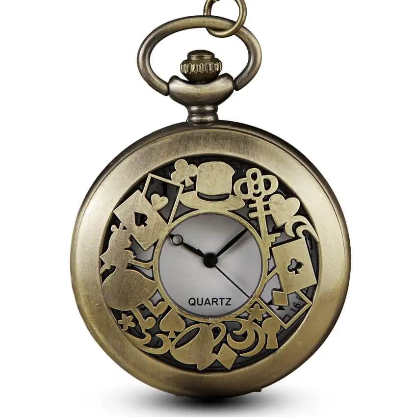 Кварцевые карманные часы Алиса в стране чудес цепочки ожерелье подвеска брелок