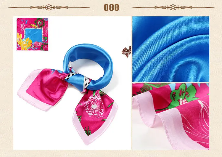 Женский маленький платок бандана квадратный шелковый 60 см BBC08|square silk scarves|small square