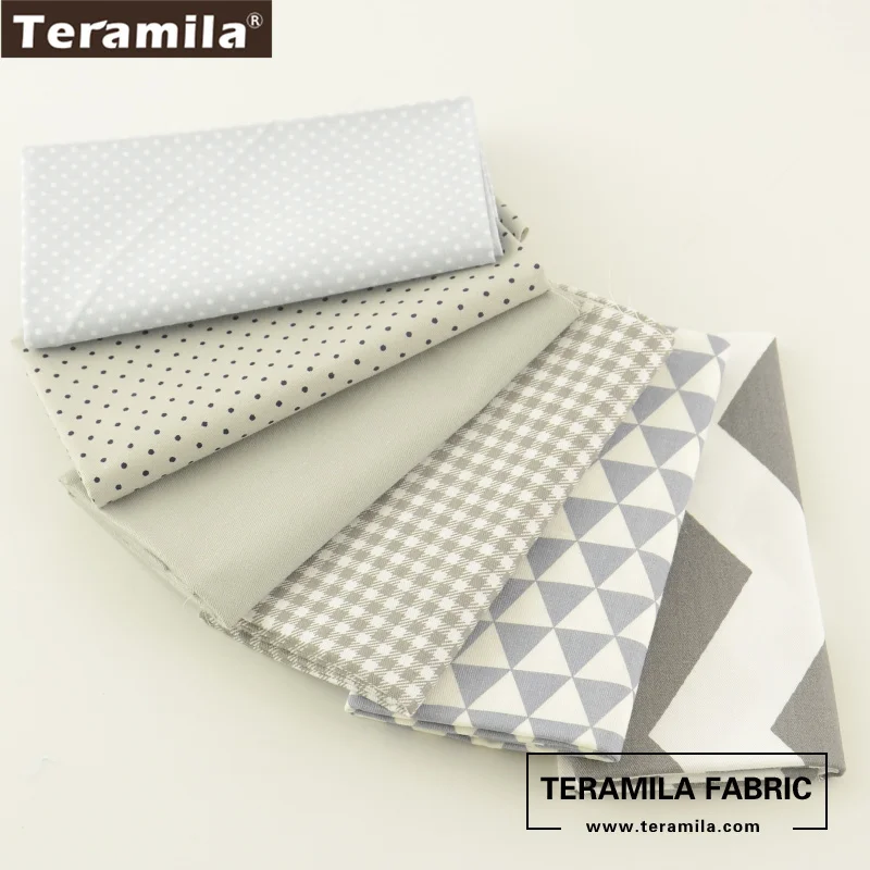 Хлопок Teramila ткань цвет: серый и белый украшение постельного белья|charm packs|quilting charm
