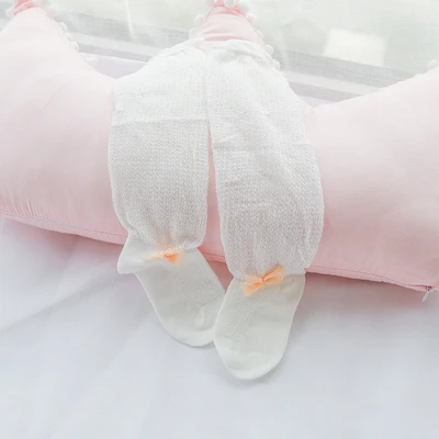 white tight bow tie Модные ажурные колготки для маленьких девочек от 0 до 12 месяцев свободные сетчатые колготки, летние детские колготки, чулки для маленьких девочек - Цвет: white tight bow tie