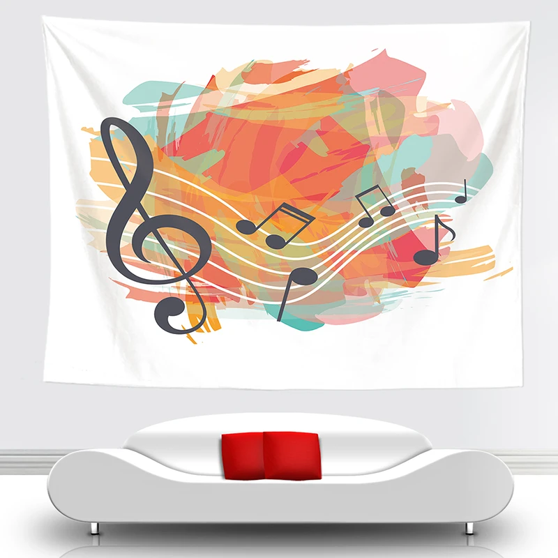 Музыкальная нотка декорацион хиппи гобелен белый Настенное подвесное одеяло для