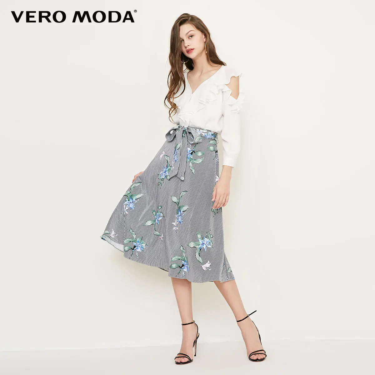 Vero Moda 2019 Весна новая Полосатая юбка с принтом | 318216525|Женские юбки|