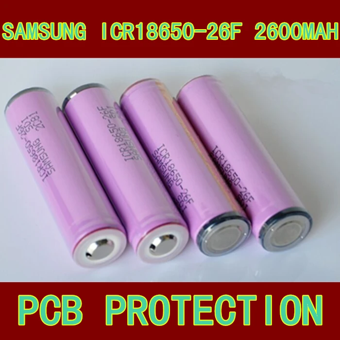 100% реальные с защитой печатной платы для SAMSUNG ICR 18650 26FM 2600 мАч 3 6 В 7 в литий ионные