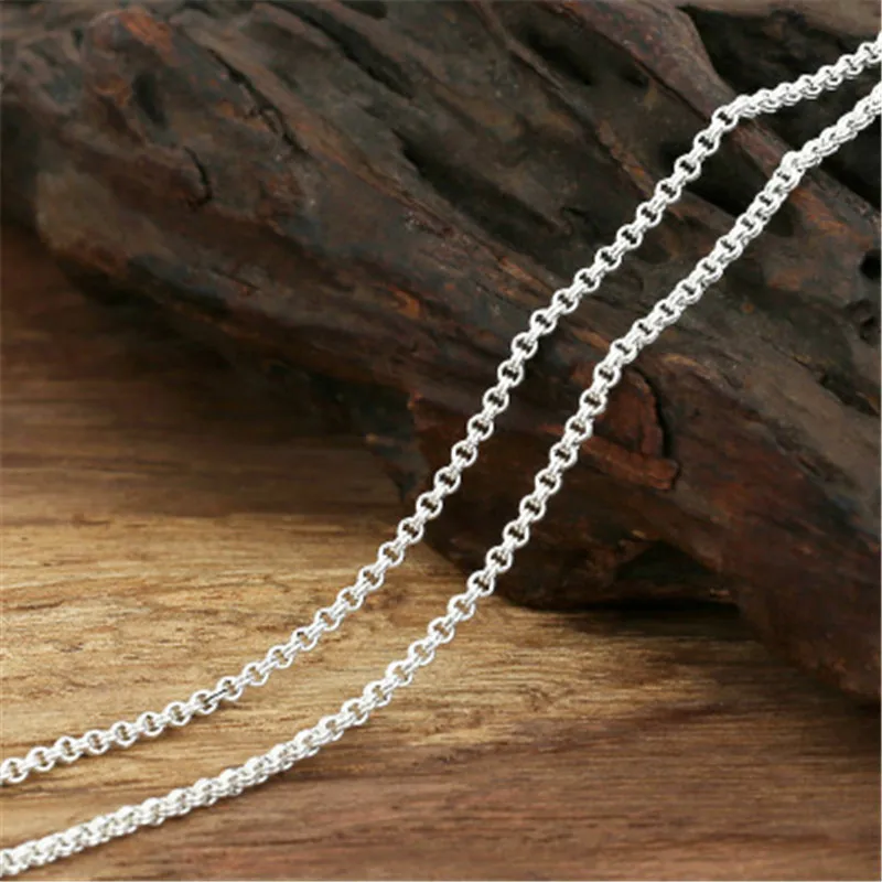 

Цепочка Из серебра 100% пробы шириной 2 мм для мужчин и женщин, ювелирное изделие из чистого серебра 925 пробы, ожерелье, аксессуары 18-24 дюйма