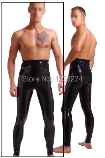 High Waist Latex Trousers Tight Rubber Legging for Men Sexy | Exotic Pants
