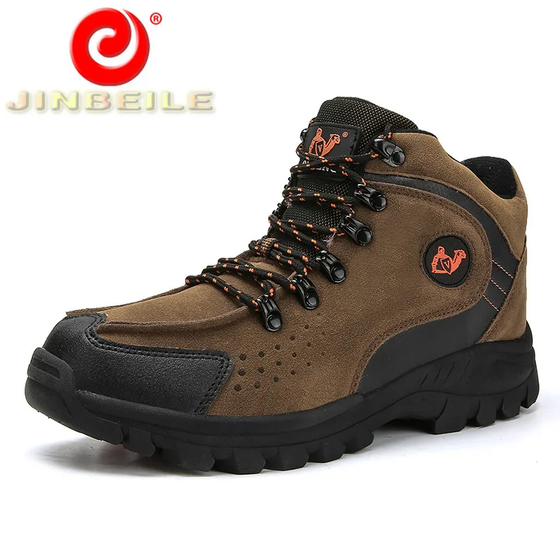 JINBEILE Cool Design Men Hiking Shoes High Quality Wear Resistant Outdoor Sport Warm Durable Sneakers Big Size | Спорт и развлечения