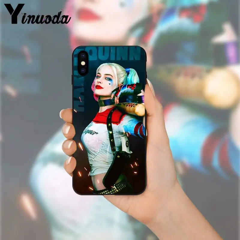 Yinuoda harley quinn TPU черный чехол для телефона оболочка Apple iPhone 8 7 6 6S Plus X XS MAX 5 5S SE XR Чехлы