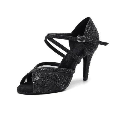 Heel Height(inch)3.3 Goettin/джазовые туфли для танцев на квадратном каблуке; белые туфли для латинских танцев; скидки; распродажа; стразы на высоком каблуке; сандалии; feminino - Цвет: Heel Height(inch)3.3