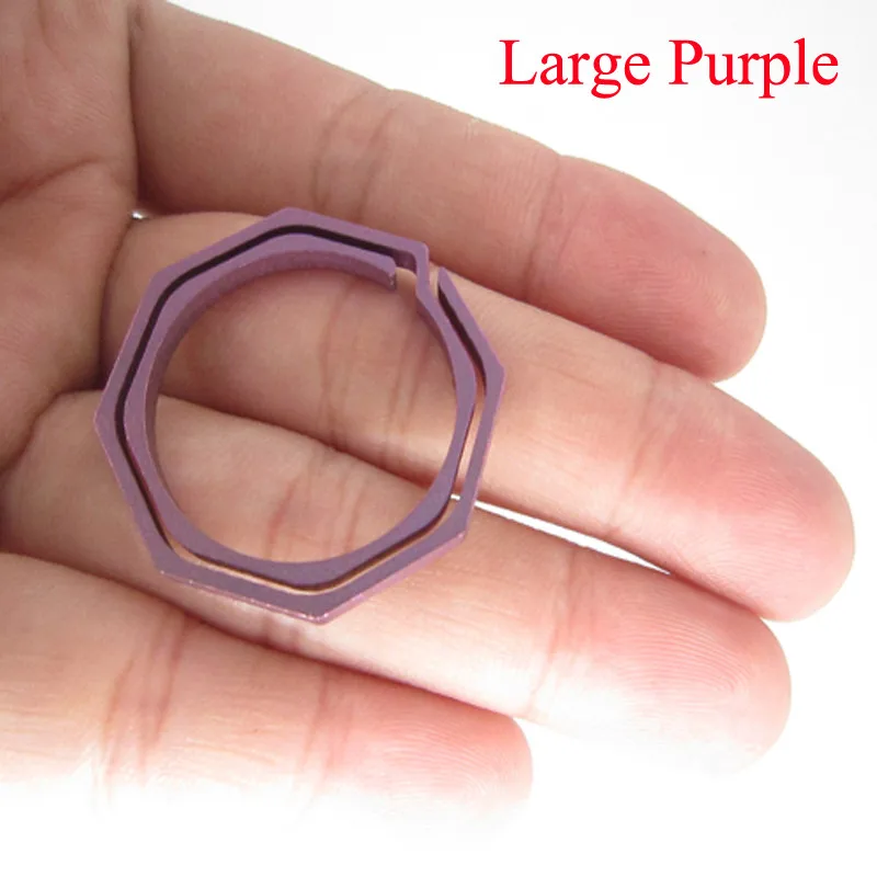 Large purple Титановый восьмиугольный брелок для ключей TC4 Ti, мульти-зубчатая Пряжка, гаджет, карманный крючок, набор инструментов, зажим для ключей, кольцо для кемпинга, похода, edc - Цвет: Large purple