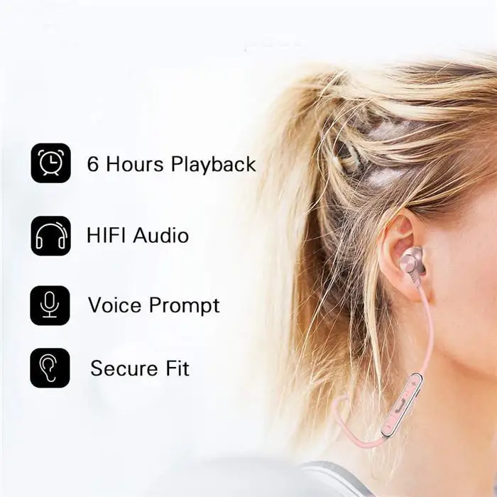 Удобная гарнитура беспроводные наушники Bluetooth спортивные беговые стерео с