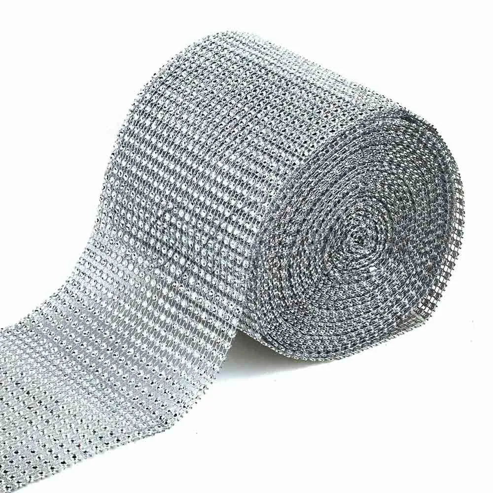 1 ярдов сетка обернуть Блестящий рулон горный хрусталь Хрустальные ленты для