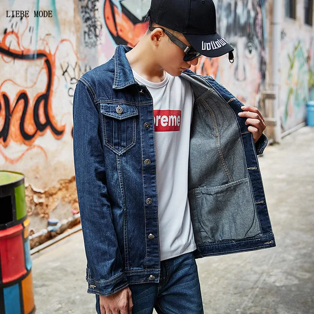 

2019 New Men Denim Jacket Fashion Spring Autumn Men's Washed Slim Fit Retro Blue Jeans Jacket Coat Plus Size M-5XL 6XL 7XL 8XL