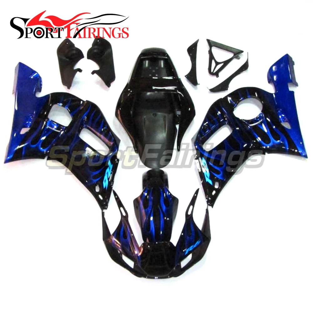 

Fairings Fit Yamaha YZF600 R6 Year 98-02 1998 1999 2000 2001 2002 ABS Motorcycle Fairing Kit Bodywork Cowling Black Blue Fire