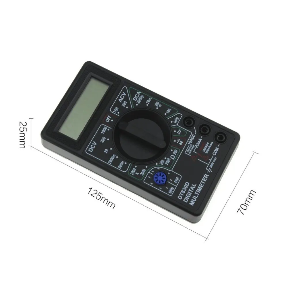 DT-830D Mini Pocket Digital Multimeter 1999 Counts AC/DC Volt Amp Ohm Diode hFE Continuity Tester Ammeter Voltmeter Ohmmeter | Инструменты