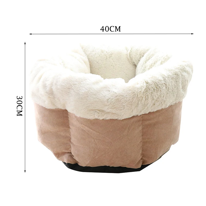 Лежанка для домашних животных плюшевая подстилка в форме тыквы шесть углов
