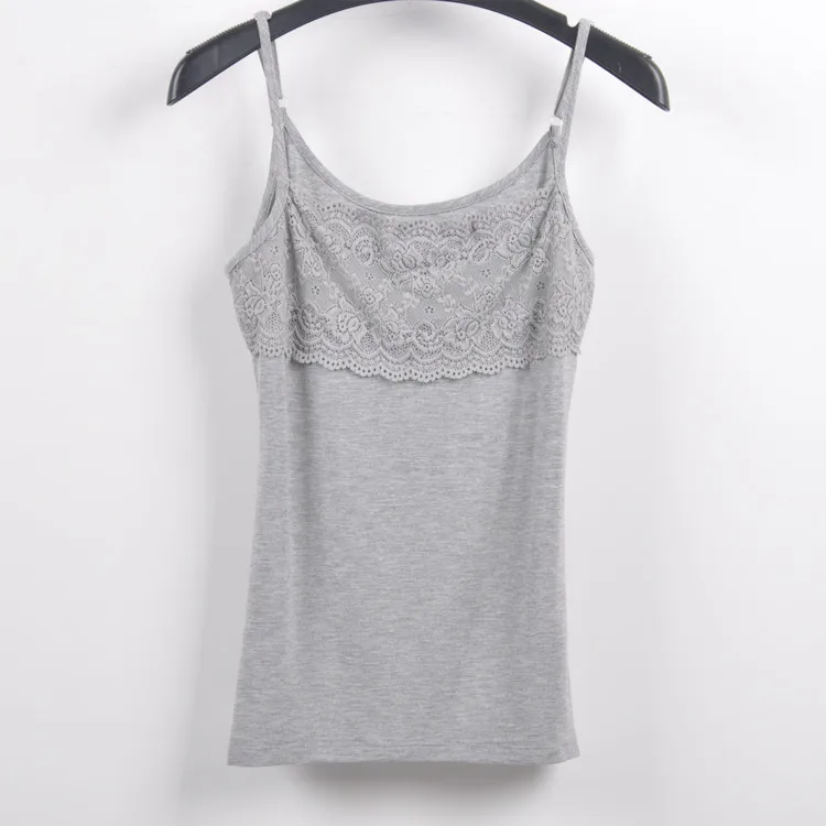 Женская мягкая и удобная майка из модала Облегающая с регулируемым кружевным