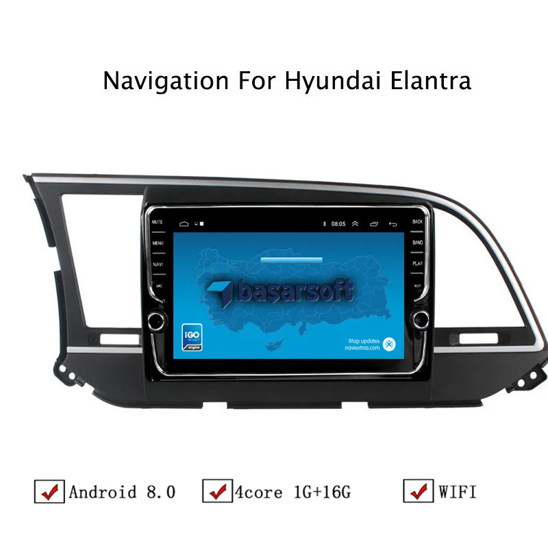 Автомобильный мультимедийный плеер NAVITOPIA 9 дюймов Android 8 1 GPS навигация для Hyundai Elantra