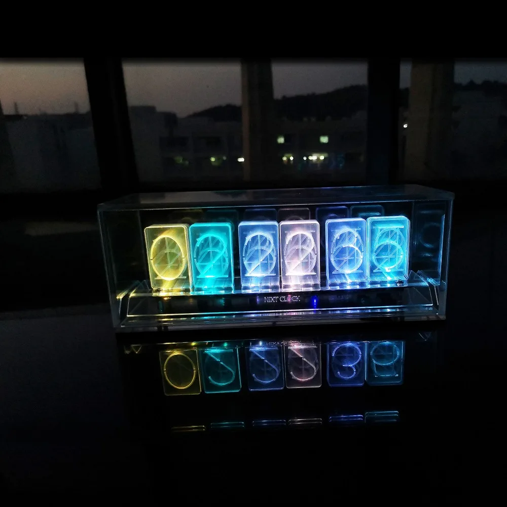 Последние 6 бит светодиодный свечение цифровые часы Nixie трубки часы комплект DIY электронные настольные часы в стиле ретро 5 в Micro USB питание