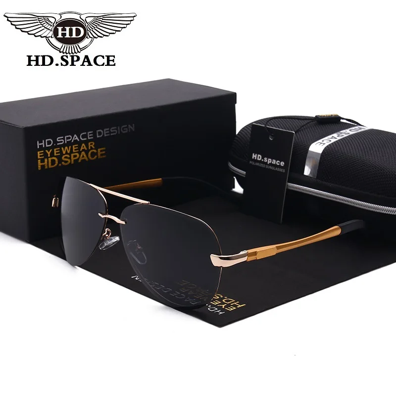 Солнцезащитные очки Мужские поляризационные прозрачные без оправы с пленочным