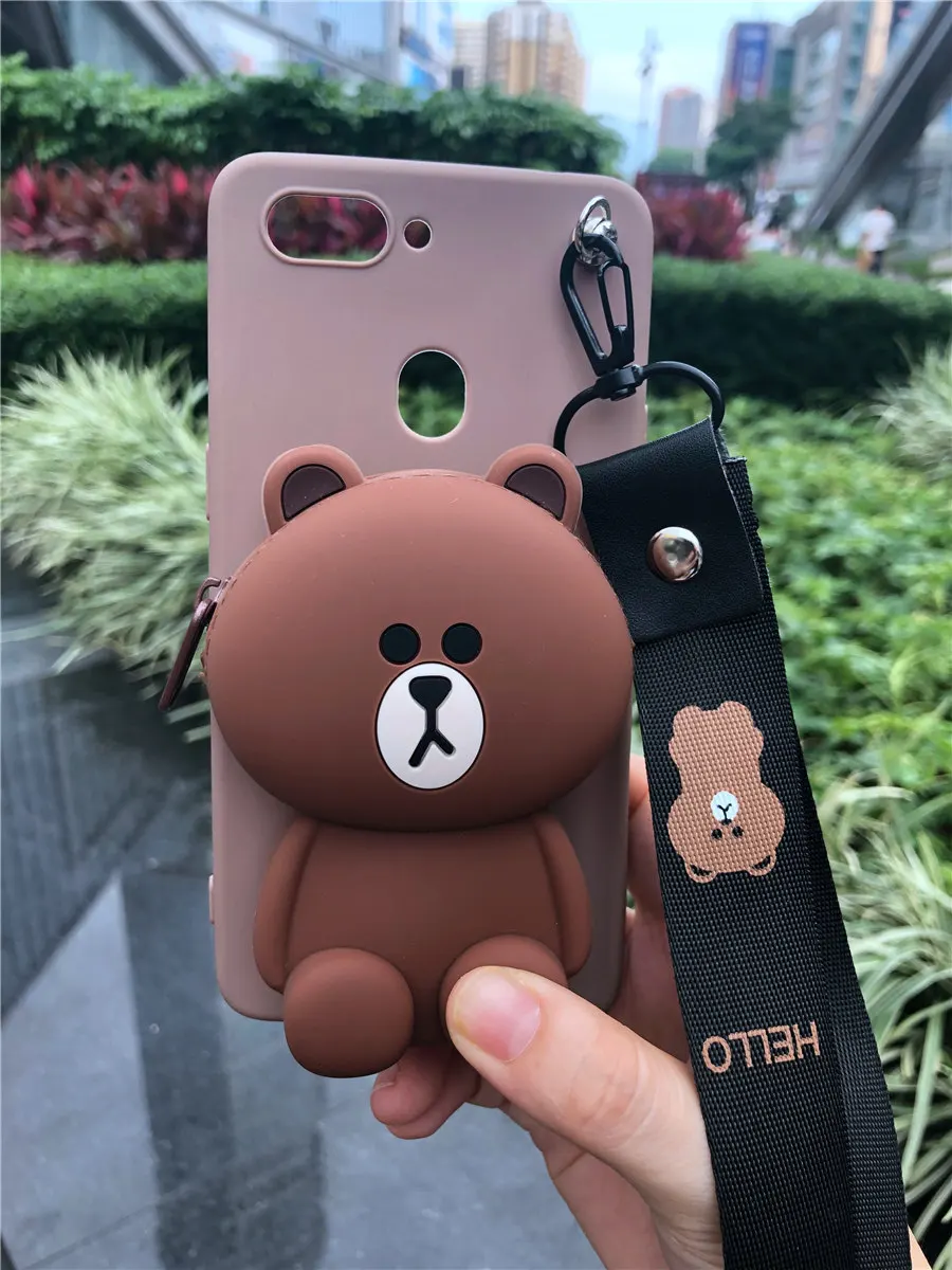 Bear Wallet В мультипликационном стиле на молнии кошелек чехол для телефона для samsung Galaxy Note 8 9 S7 край S8 S9 S10 5G S10E J4 J6 J8 A6 A7 A8 плюс A9 мягкий чехол - Цвет: Bear Wallet