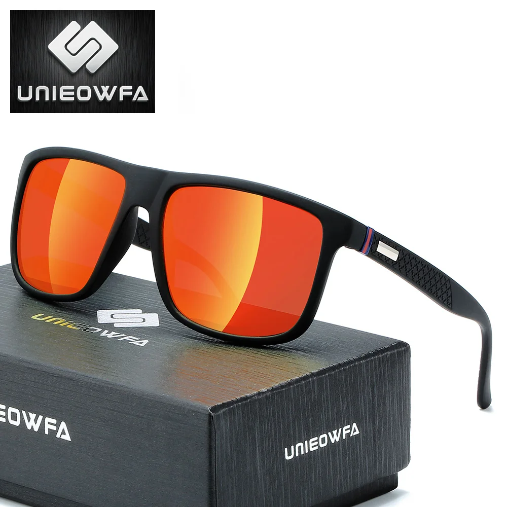 UNIEOWFA, мужские роскошные брендовые солнцезащитные очки, мужские поляризованные очки для вождения, UV400, солнцезащитные очки для мужчин, поляроидные, матовые, черные, квадратные очки
