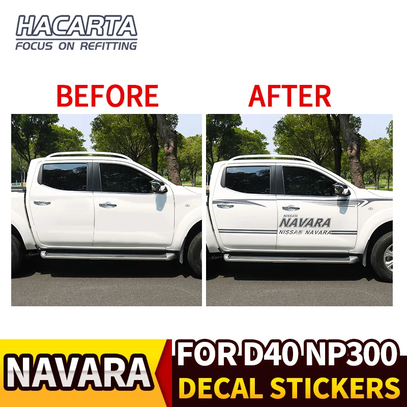 Для navara np300 D40 виниловые наклейки кузова полосатые наклейки комплект для NAVARA 2010~ Frontier стикерсы на клею