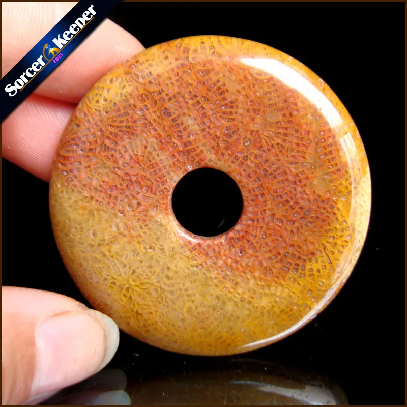 48 мм Модная бижутерия круглый пончик Коралл ископаемые ювелирные изделия