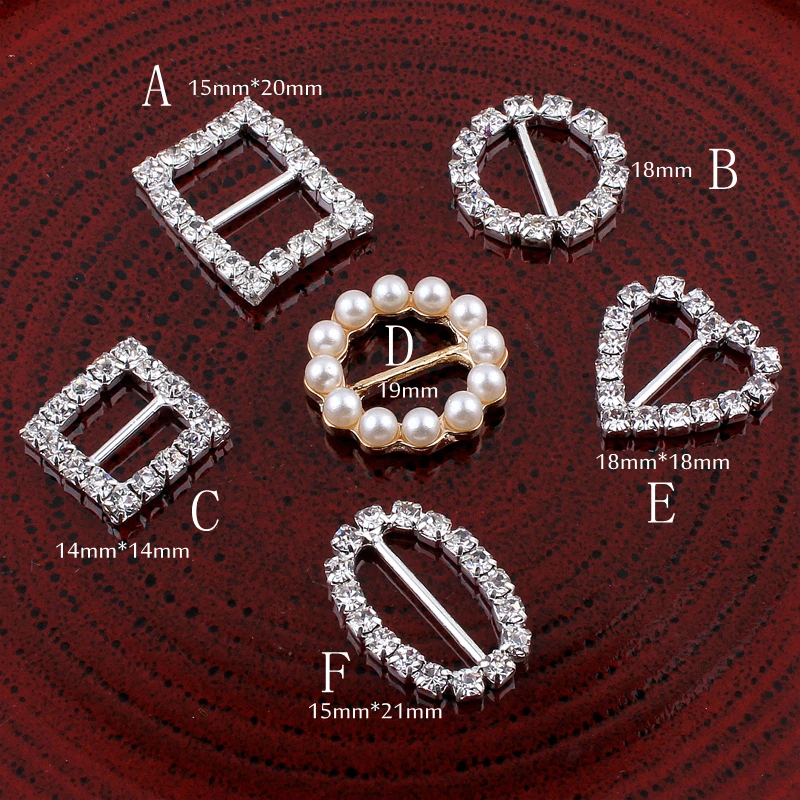 120 шт./лот 6 стилей блестящие металлические слайдеры со стразами для сумок