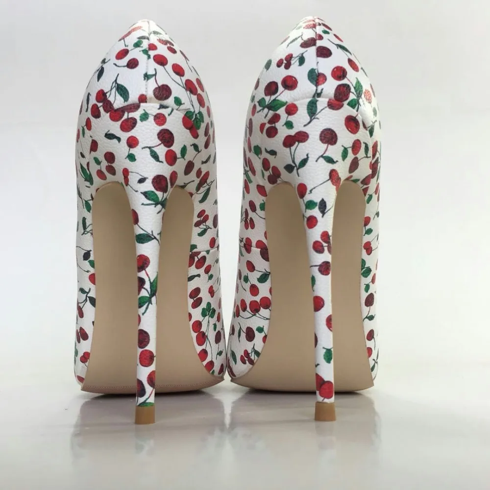 Keshangjia Floral Print Sexy Pumps High Thin Heels Woman Shoes Flower Party Evening Wedding Pointed Toe Patent Leather | Обувь
