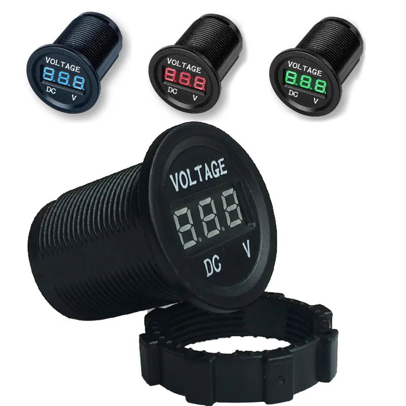 DC 12V 24V светодиодный вольтметр измеритель напряжения Универсальный