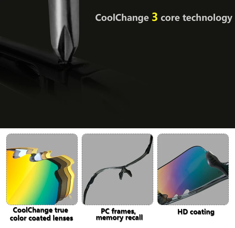 Coolизменить для мужчин и женщин поляризационные спортивные солнцезащитные очки для горного велосипеда очки для пешего туризма Mtb очки сменные 5 линз Очки для велоспорта