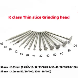 1 шт. K тонкий ломтик алмазная шлифовальная головка Сверла хвостовик нефрит резьба по камню полировка Гравировка инструмент монтируемый точечный инструмент
