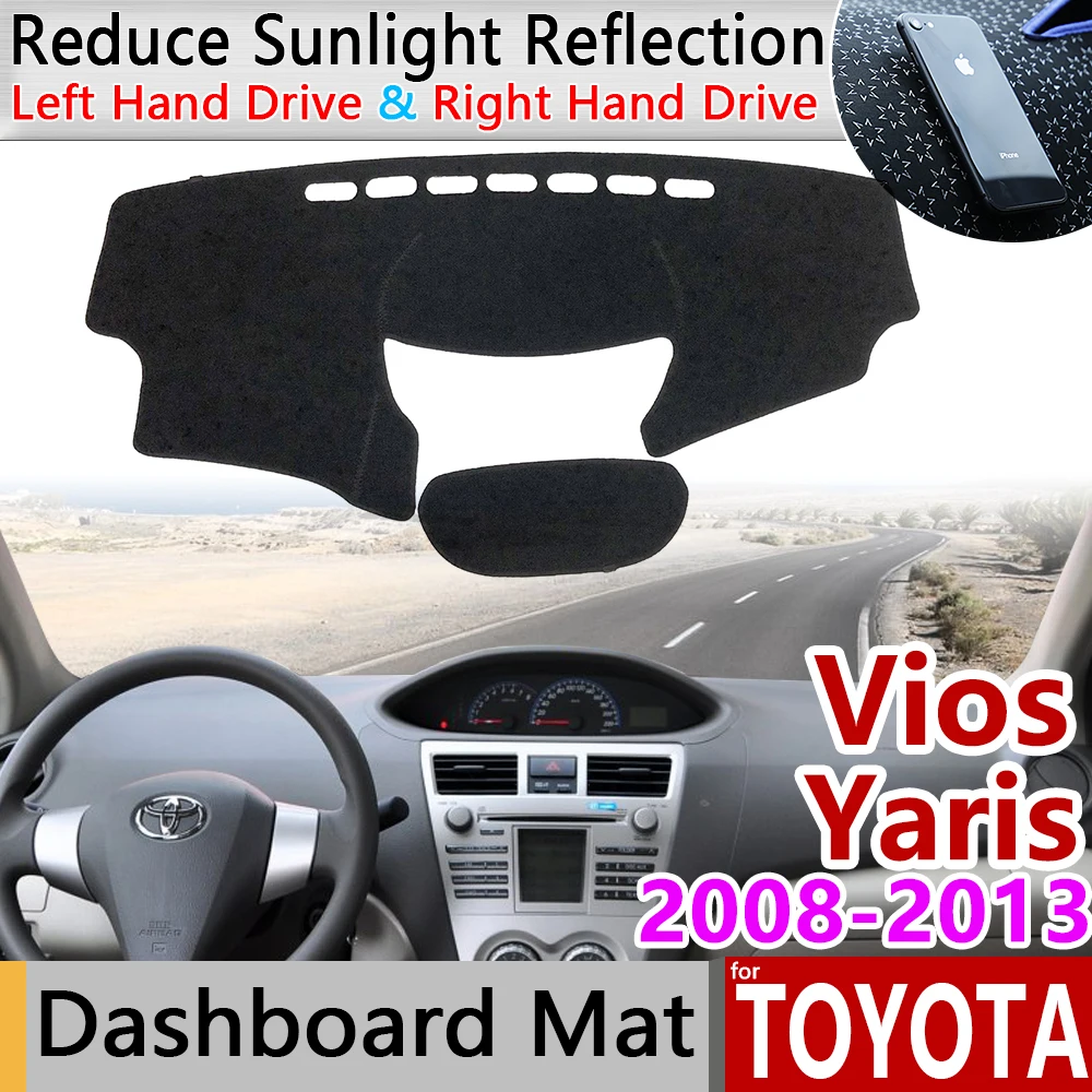 Для Toyota Vios Yaris Belta Soluna XP90 2008 ~ 2013 Противоскользящий коврик на приборную панель