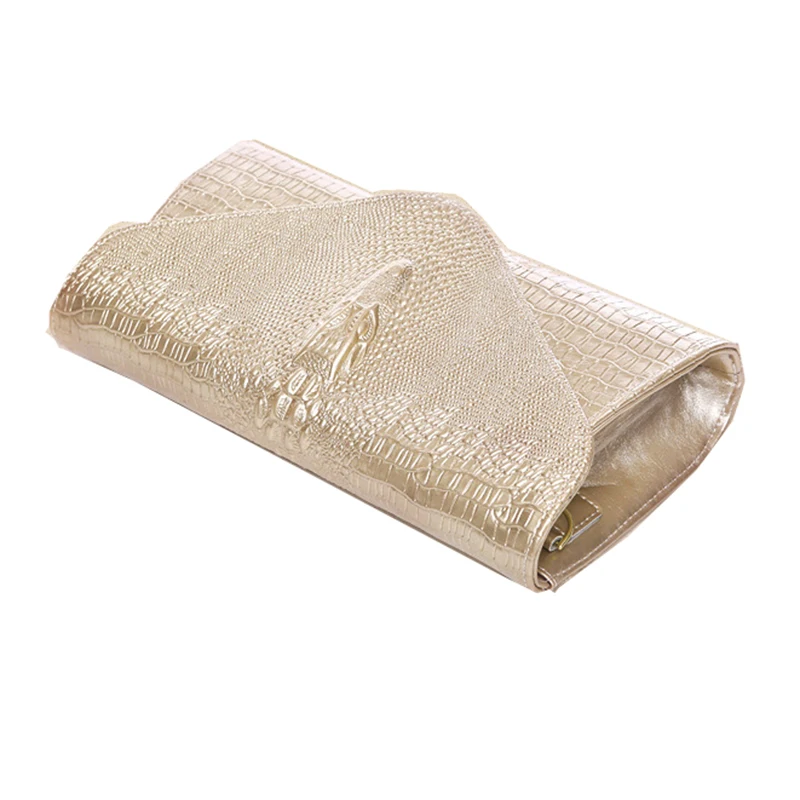 Женская сумка клатч из воловьей кожи с крокодиловым узором женская через плечо