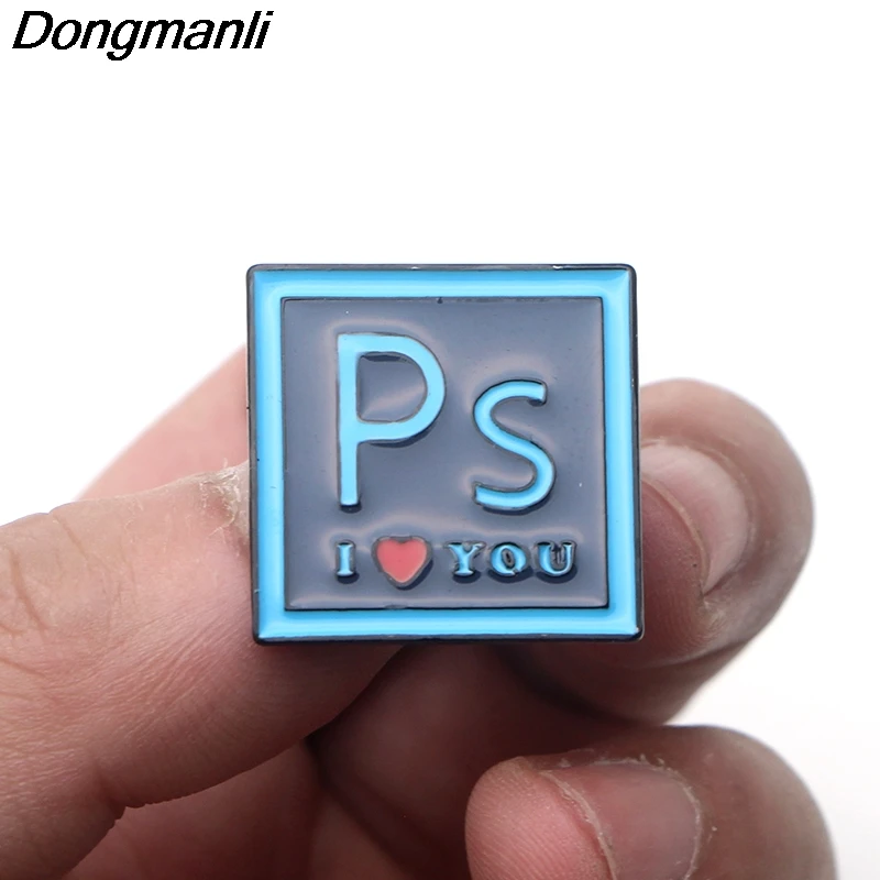 P3598 Dongmanli фотошоп ILOVEYOU металлические эмалированные булавки и броши для женщин модные нагрудные булавки рюкзак сумки ювелирные изделия значок подарки