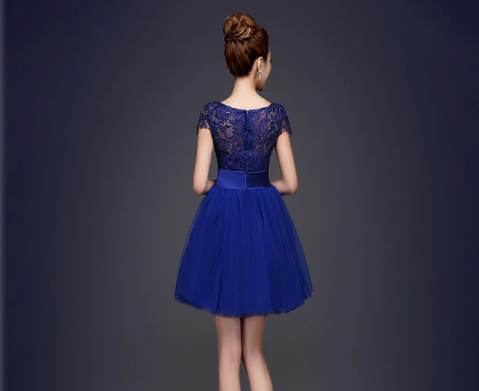 strapless bridal dresses girls ball gown royal blue bride dress bridesmaid short design sister brides made girl W2264 | Свадьбы и