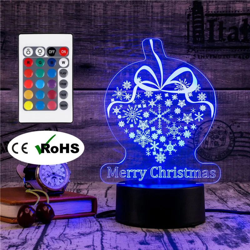 

3D Led Novety Lighting Creative Gift Night Light Table Lamp Christmas Snowflake Led Home Corridor Hotel Party Atmosphere Lights