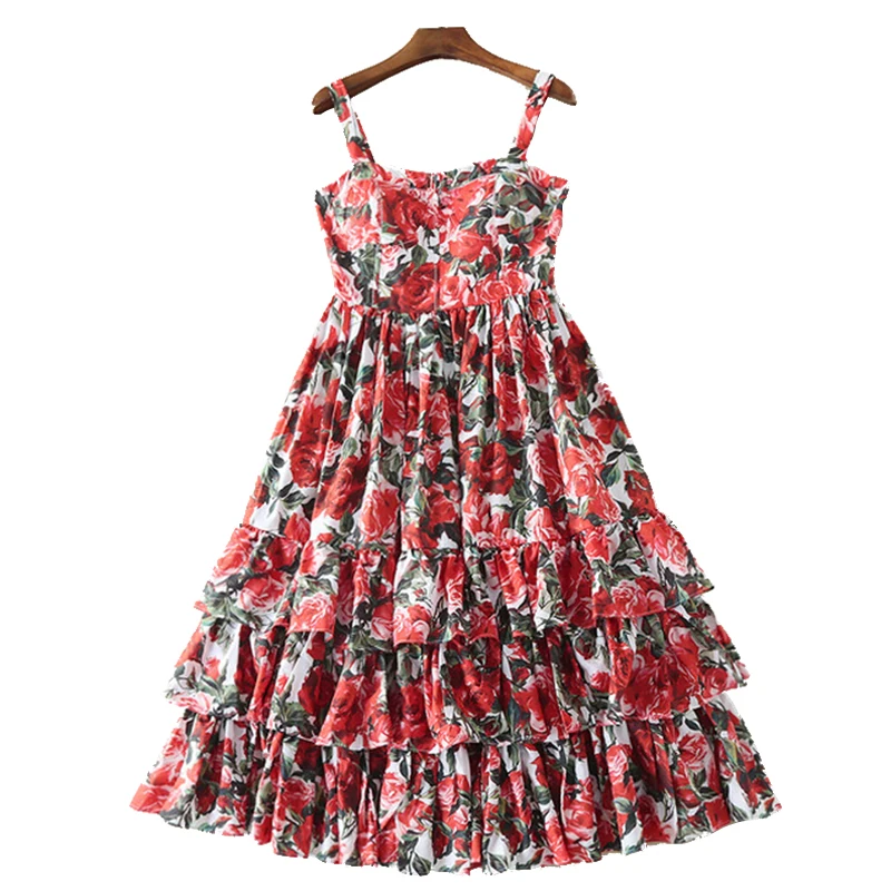 Женское модельное платье на бретельках дизайнерское Повседневное с каскадными