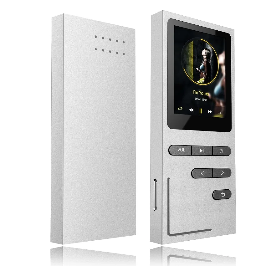 Silver GERUIDA MP4 музыкальный плеер, полностью металлический MP4 плеер с диктофоном Громкоговоритель Поддержка TF Видео FM часы электронные книги фотографии - Цвет: Silver