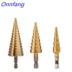 Onnfang ступенчатое сверло для электроинструментов 3-1213 мм 4-122032 мм дрель с титановым покрытием Карбидное сверло Мини сверло